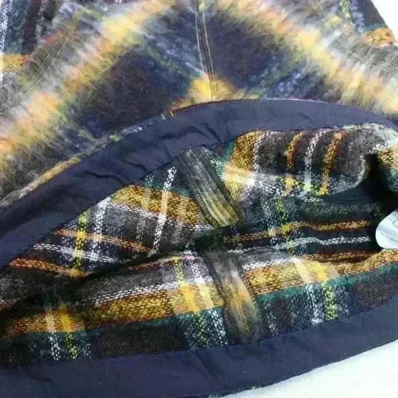 URBAN OUTFITTERS UO Y2K Wool Fitted Mini Skirt Yellow & Black Plaid Zip Women XS - Picture 5 of 11